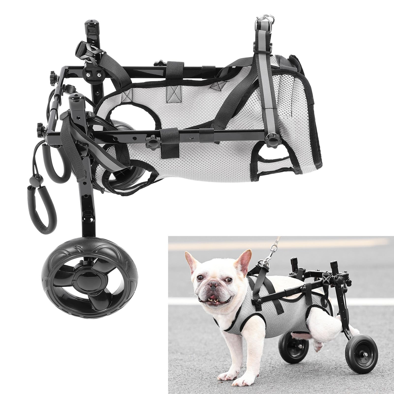 Dog Wheelchair, Adjustable Pets Cart with Wheels for Back Legs, Light Dog Wheelchair For Dog Walk Dog Rear Leg Wheelchair For Aging Disable Injured Arthritis Weak Dog Cat