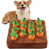 IVVIQQ Interactive Dog Toys,Carrot Snuffle Mat for Dogs Plush Puzzle Toys 2 in 1 Non-Slip Nosework Feed Games Pet Stress Relief with 12 Carrots