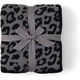 Barefoot Dreams&reg; CozyChic&reg; Barefoot in the Wild Throw, Charcoal-Black, 54"x72"