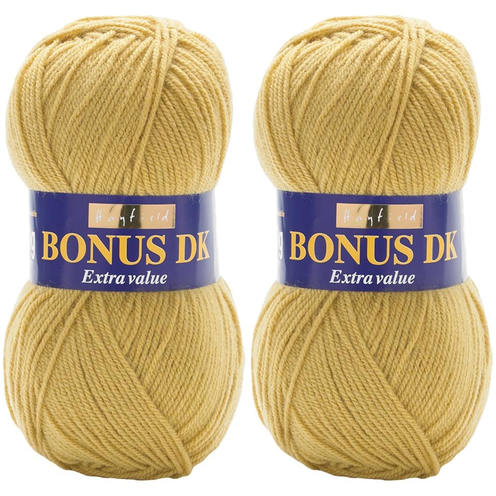 Hayfield Bonus DK Double Knitting, Fields of Gold (666), 100g by Sirdar (Pack of 2)