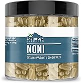 Earthborn Elements Noni 200 Capsules, Pure & Undiluted, No Additives