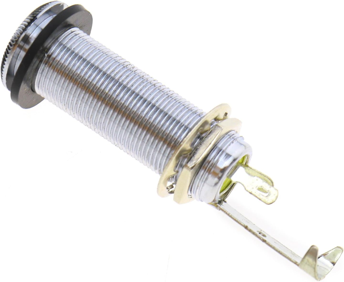 D2D Guitar Long Jack Socket Output Stereo Barrel Jack Plug Socket For Bass Electric Guitar in Silver