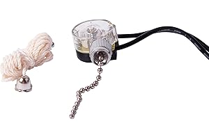 Gardner Bender GSW-31 Electrical Pull Chain Switch, SPST, ON-OFF, 6 A/125V AC, 6 inch Wire Terminal, Nickel