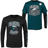 NFL Boys Youth 8-20 Game Day Team Color 3 Pack T-Shirt and Long Sleeve Combo Shirt Set