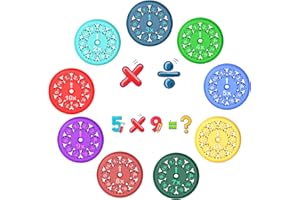 FOQUYAI Math Fidget Spinners - 3D Printed, Educational Math Fact Fidget Spinner Toy - Learn Multiplication and Division - Perfect for Kids, Stimmers & Fidgeters (9pcs)