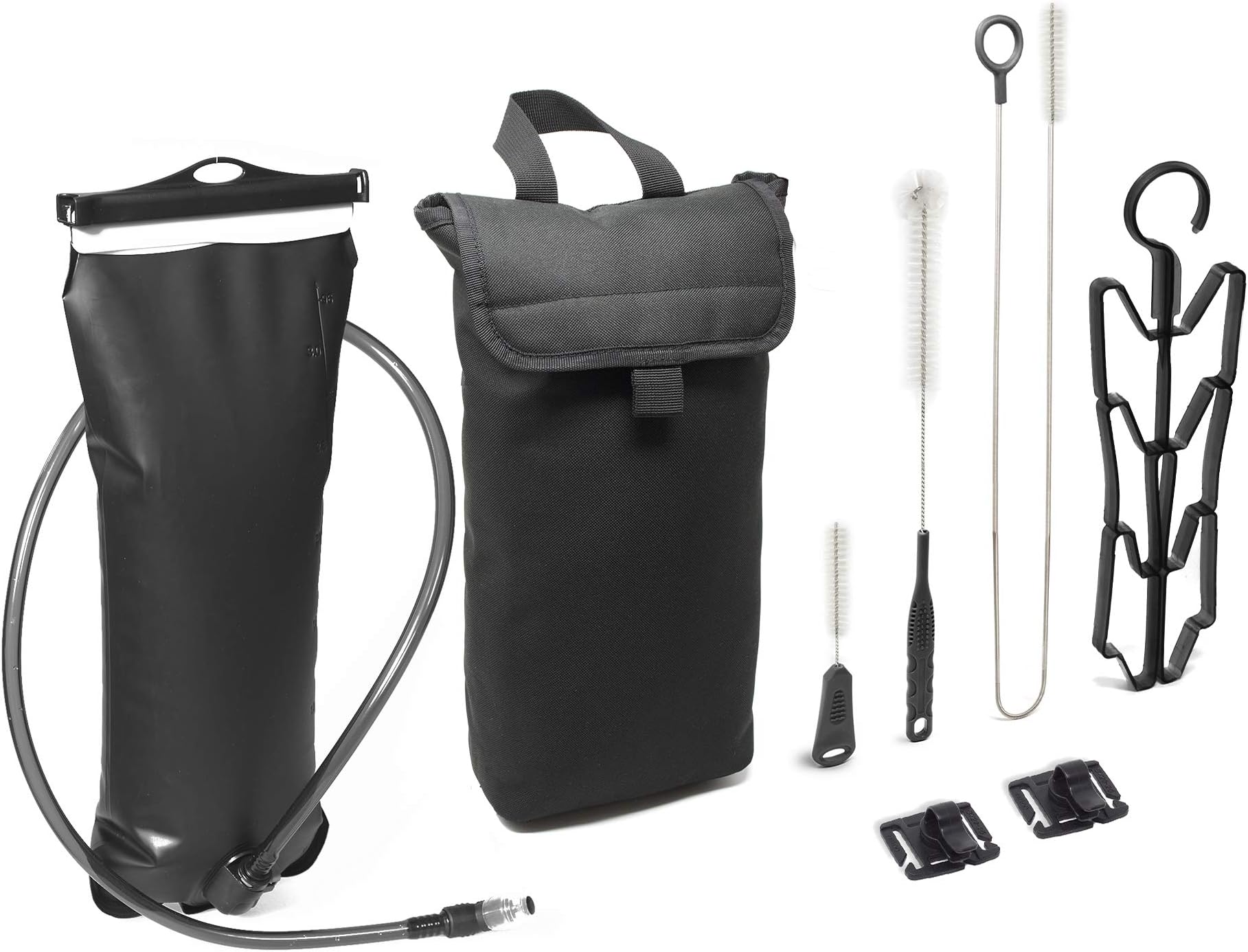 3L Hydration Pack Water Bladder Reservoir - Includes Cleaning Kit, Insulated Cooler Bag, & Free Clips to Hold Drinking Tube - Tasteless, Leakproof, TPU, BPA-Free, Quick Release & Shutoff Valve