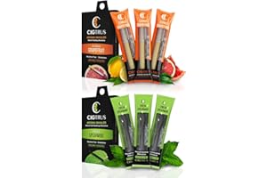 Natural Nicotine-Free & Tobacco-Free Smoking Alternative (6-Piece) - Non-Electric Craving Relief, Quit Smoking Aid with Cigtrus (Spearmint & Citrus Grapefruit)