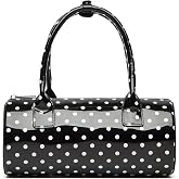 Halemet Women Polka Dot Purse Cute Boston Bag Bowler Crossbody Shoulder Bag | Faux Patent Leather Purse,with Zipper,with Detachable Adjustable Shoulder Strap,Shoulder/Crossbody Carry,Everyday Purse