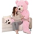 MorisMos Giant Teddy Bear Plush 5ft, Huge Pink Teddy Bears for Girlfriend, 5 Foot Large Big Bear Gifts, Baby Shower, Birthday