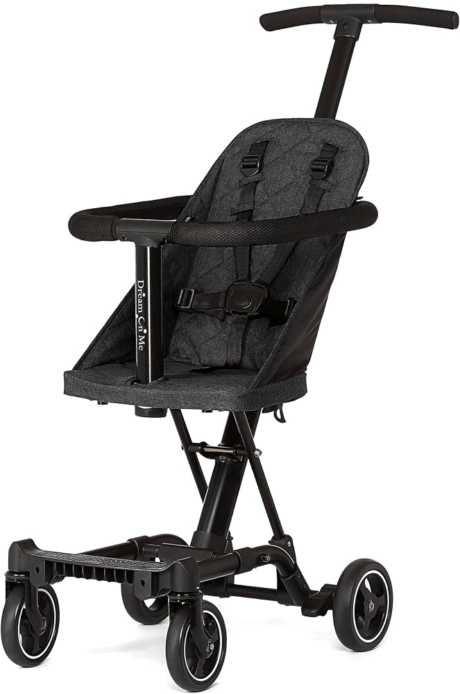 Dream On Me Coast Rider Lightweight Travel Stroller, 45 Lb Limit, Black | 5-Point Harness, Smooth Wheels, Compact Baby & Todd