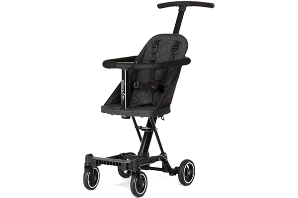 Dream On Me Coast Rider Travel Stroller – Black, Lightweight & Compact Baby Stroller, Theme Park Approved, Book-Folding Design, Adjustable Handle, Soft-Ride Wheels, Converts to Rider & Scooter | 5-Point Harness, Smooth Wheels, Compact Baby & Toddler Stroller, Theme Park Approved, Quick Fold, Converts to Rider & Scooter