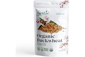 Food to Live Organic Hulled Buckwheat Flour, 5 Pounds Non-GMO, Finely Milled Raw Groats, Kosher, Vegan Powder. Good Source of Fiber, Protein. Wheat Flour Substitute. Great for Pancakes, Noodles