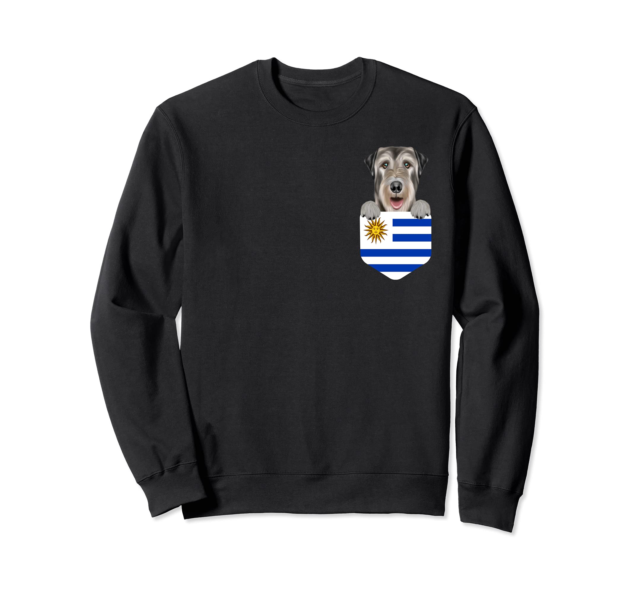 Uruguay Flag Irish Wolfhound Dog In Pocket Sweatshirt