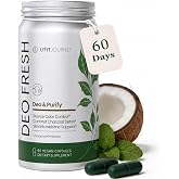 Deo Fresh Chlorophyll &amp; Probiotics Body deodorizing Supplement, 60 ct | Clinician-recommended Internal deodorant Capsules, 24-hour Head to Toe Freshness, Detox &amp; Digestive Health,Easy to swallow