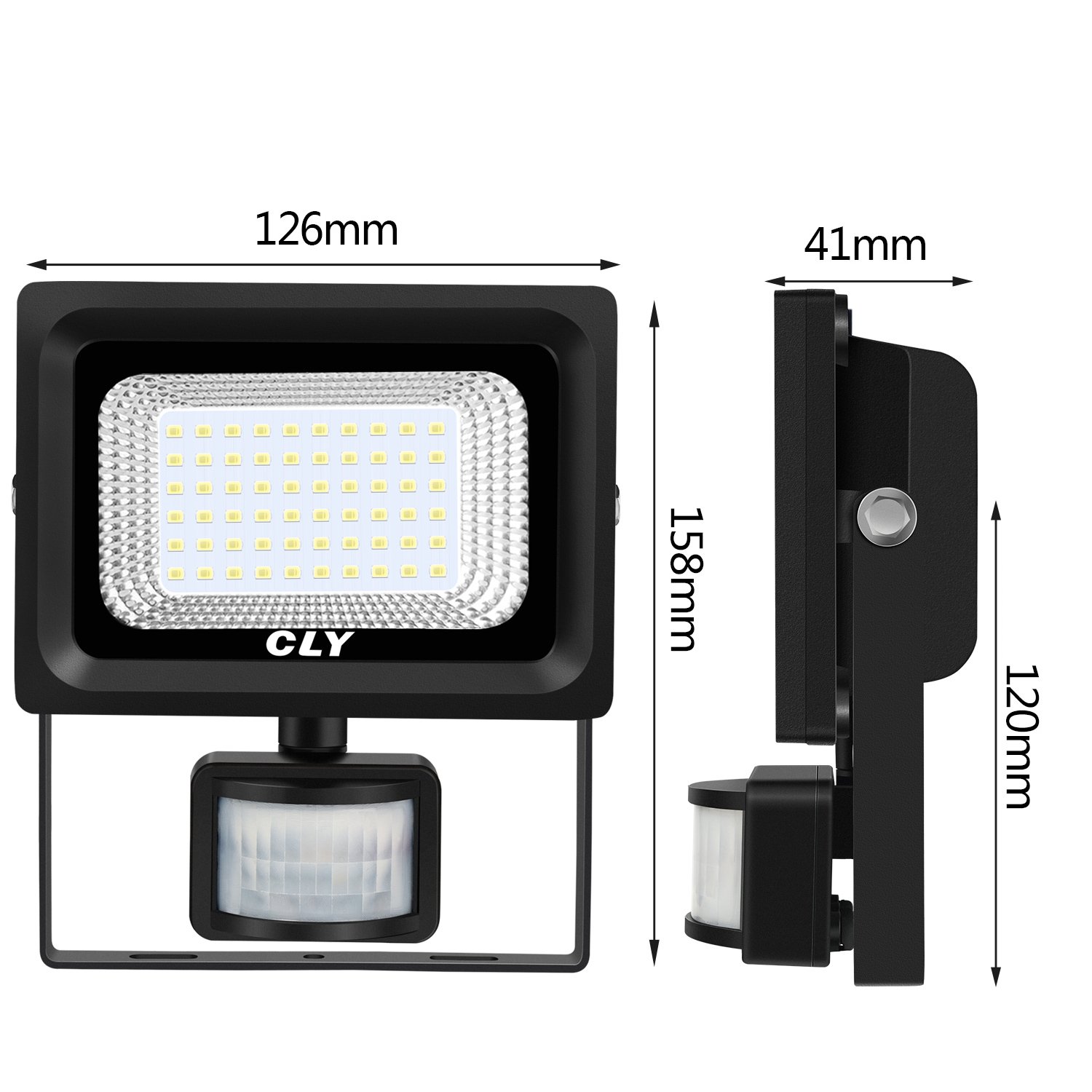 Projecteur Solaire Exterieur Avec Détecteur, CLY Lampe Solaire Extérieur Avec Détecteur de Mouvement, 60 LED Spot Solaire Exterieur Détecteur, Eclairage Solaires Extérieur 400 Lumen, Étanche IP 66 Pour Gazon, Jardin, Patio