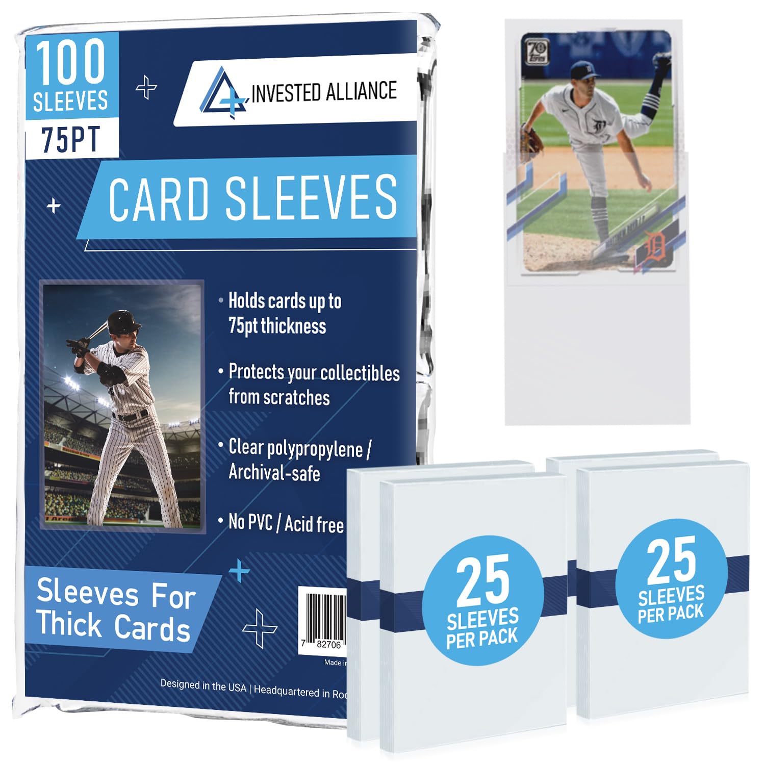 Photo 1 of Premium Penny Sleeves for Trading Cards | Soft Trading Card Sleeves for Baseball Cards, Ultra Clear Plastic Pro Sports Card Sleeve, Football, MTG Collector Sleeve (Standard + Thick Options Available)