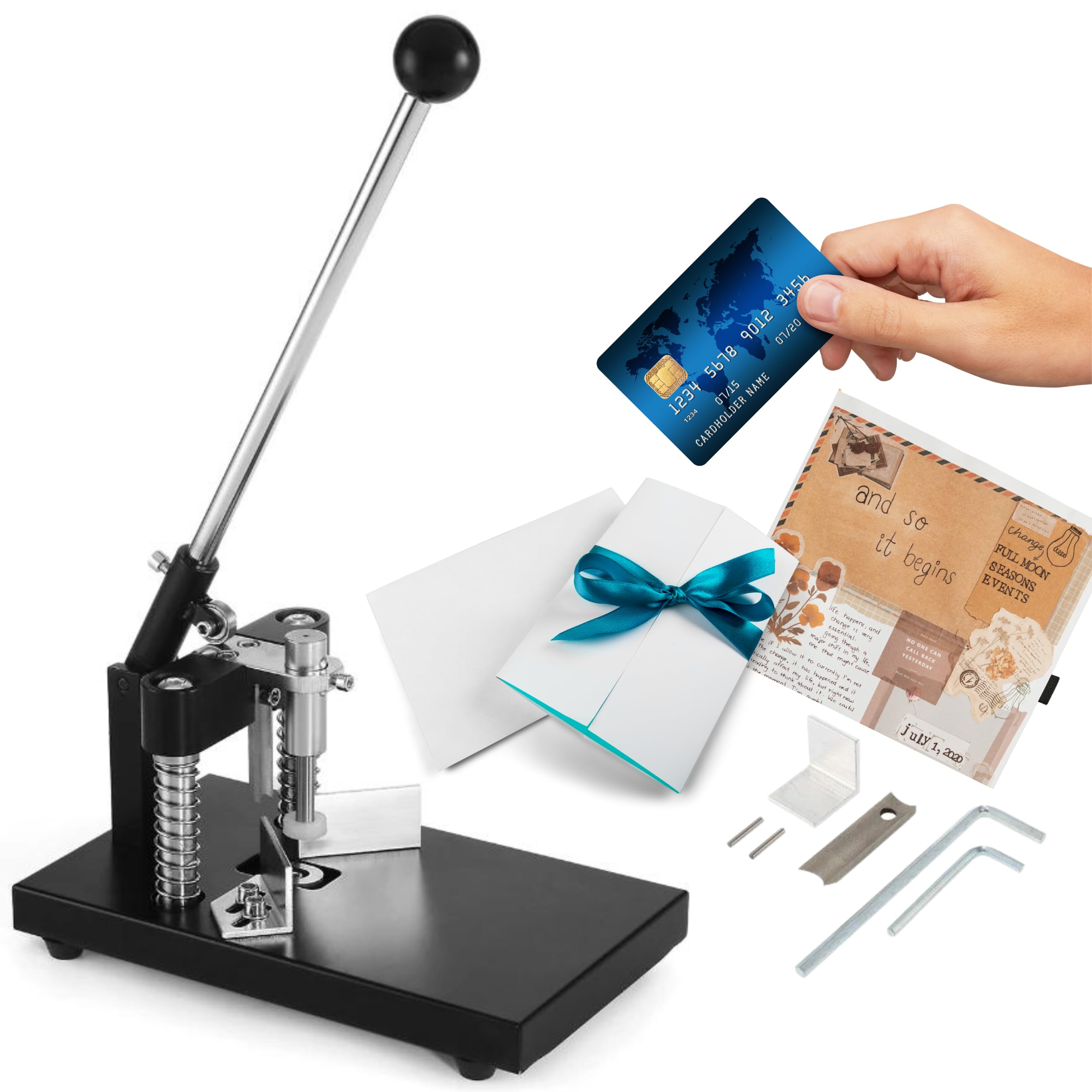 Photo 1 of Corner Rounder Cutter Machine Black – Heavy Duty Corner Rounder R6mm R10mm 1.2”/ 30mm Thickness Cutter Machine with Paper Hold Metal Commercial Punch for Plastic Metal Paper Cardstock