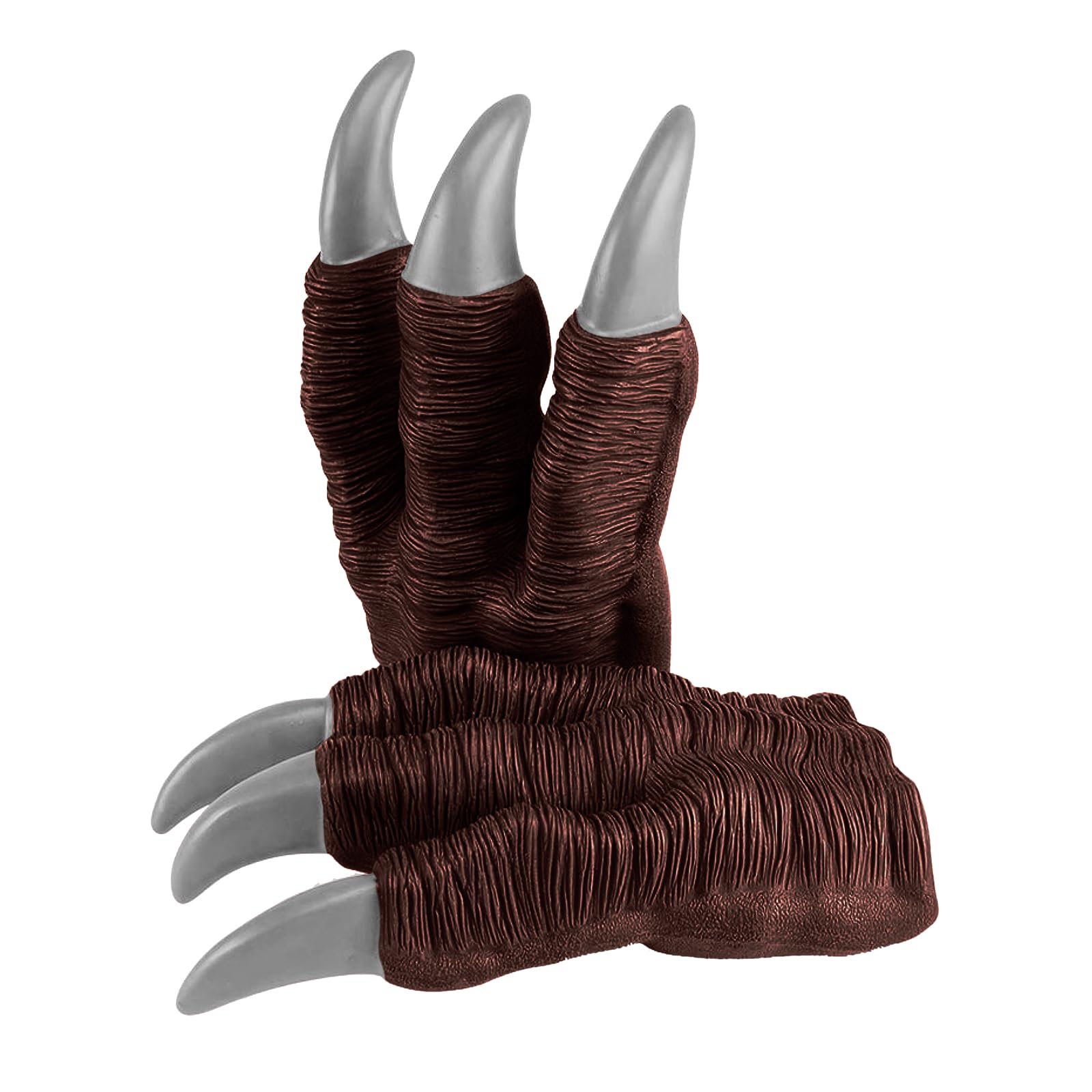 Faxianther Men Women Realistic Dinosaur Claw Gloves Velociraptor Tyrannosaurus 3 Fingers Paw Gloves Cosplay Halloween Pretend Play Costume Accessories Werewolf Animal Claw Mittens Props