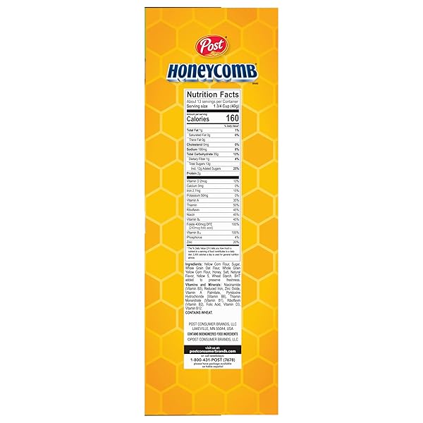 HONEYCOMB® HONEY FLAVORED SWEETENED CORN AND OAT BREAKFAST CEREAL, 19 OZ BOX