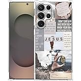 Nsyosio Jesus Quotes Case for Samsung Galaxy S25 Ultra,Christian Bible Verse Saying Collage,Unique Soft TPU Bumper Case Compatible with Galaxy S25 Ultra