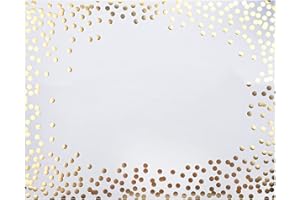 AUGISTEEN 45 Pieces Gold Foil Paper Placemats White and Golden Dots Place Mats Disposable Decorative Paper Table Mats Rectangle Party Place Mats for Birthday Wedding Baby Shower Party Dining Decor