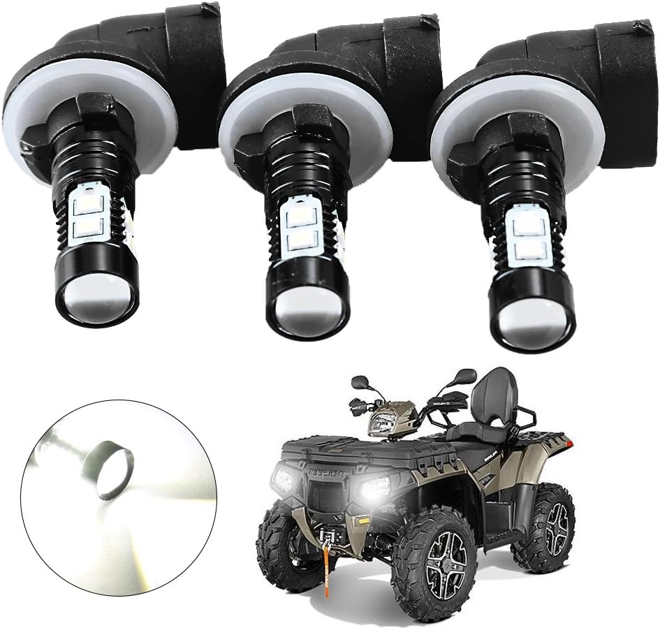 LED Headlight Bulbs Lamps 6000K Super White Color For Polaris Sportsman ACE (pack of