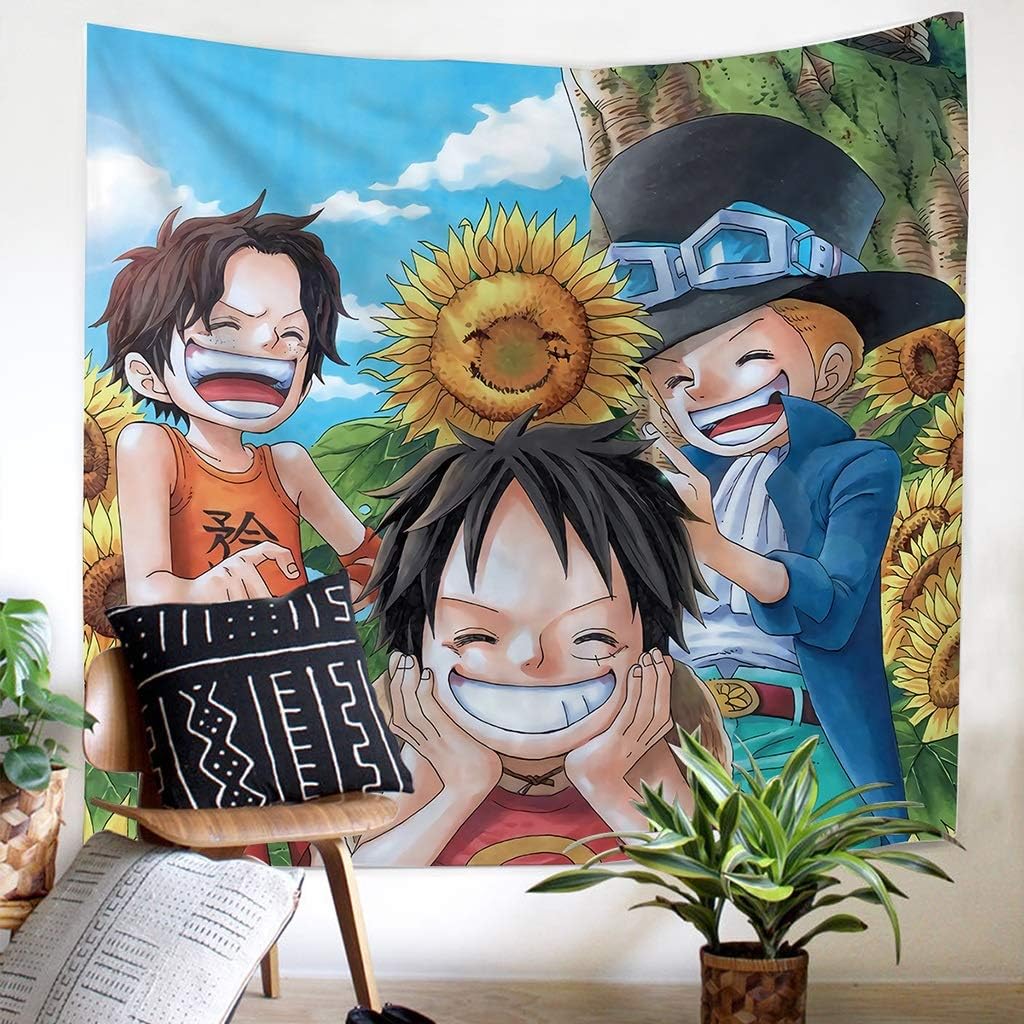 SYXYSM One Piece Anime Tapestry 丨 Home Decor Wall Tapestry Wall Hanging Living Room Bedroom Dormitory - Multi Color Size Optional (Color : H, Size : 130CM×150CM)