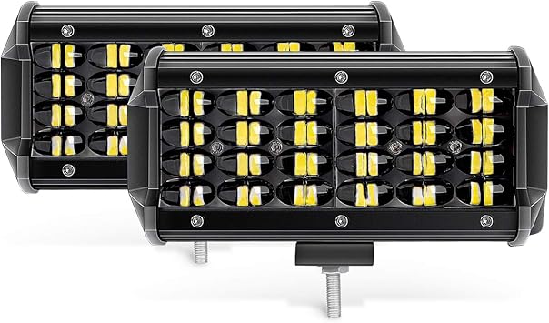 Led Light Bar 2X 6.5 Inch Quad 72W Spot Flood Driving Lights for Trucks Rzr Jeep