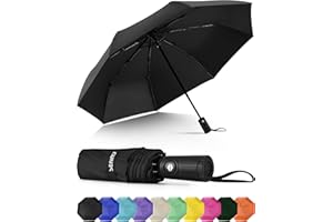 Seniny Windproof Travel Umbrella, Automatic Umbrellas for Rain, Portable & Compact Umbrellas for Backpack, Strong UV for Protection, Folding Small Sun Umbrella for Car, Walking