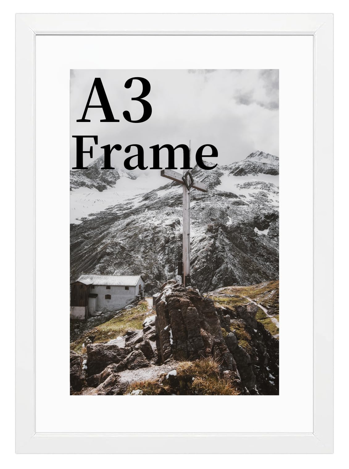 COMPOLICY A3 Picture Frame,frames white wooden,Clear Acrylic Glass 29.7x42cm photos Wall Mount,a3 picture frames white with snap frame, for Certificate poster,home and kitchen Photo Collage Display