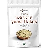Organic Non-Fortified Nutritional Yeast Flakes, 2 Pounds (32oz) | Rich in Vegan Protein, B Vitamins & Beta-glucans | Keto Fri