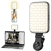Selfie Light &ndash; Rechargeable Phone Light Clip with Digital Display, 3 Light Modes &amp; 10 Brightness Levels for TikTok, Vlog, Makeup, Zoom