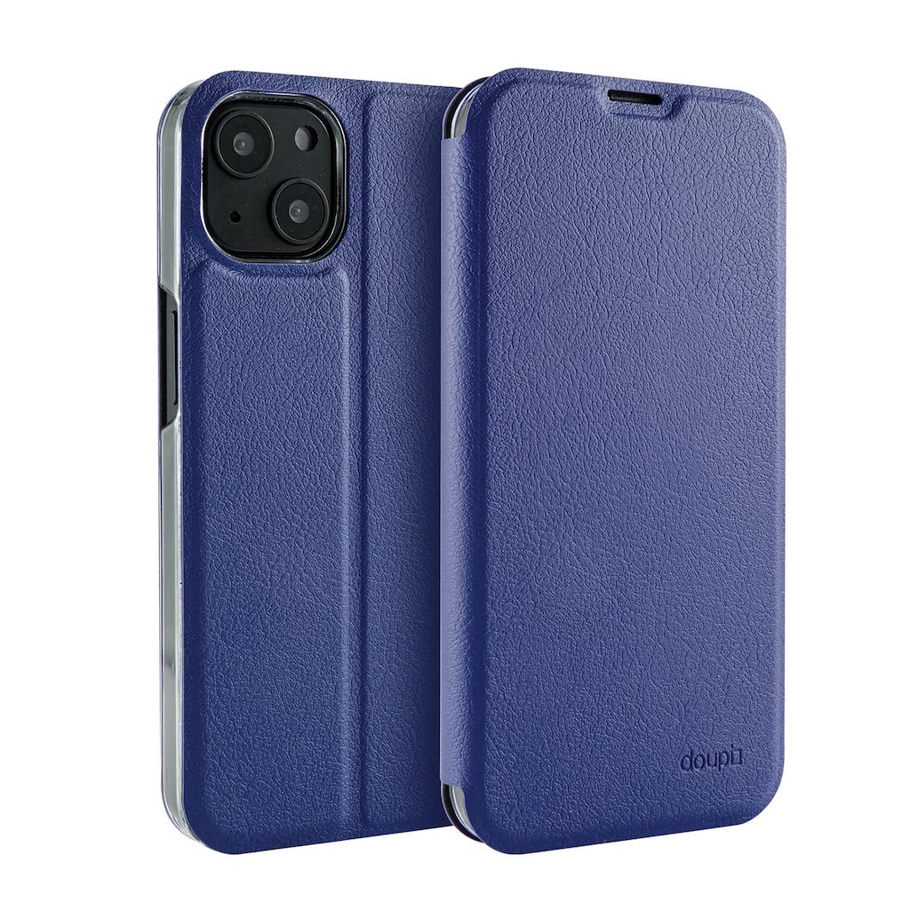 doupi Flip Cover for iPhone 13 (6.1 inches), Magnetic Flip Case Cover Book Style Protective Cover with Stand, Dark Blue