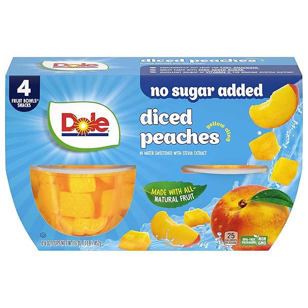 DOLE DICED PEACHES WITH NO SUGAR ADDED^^ –...