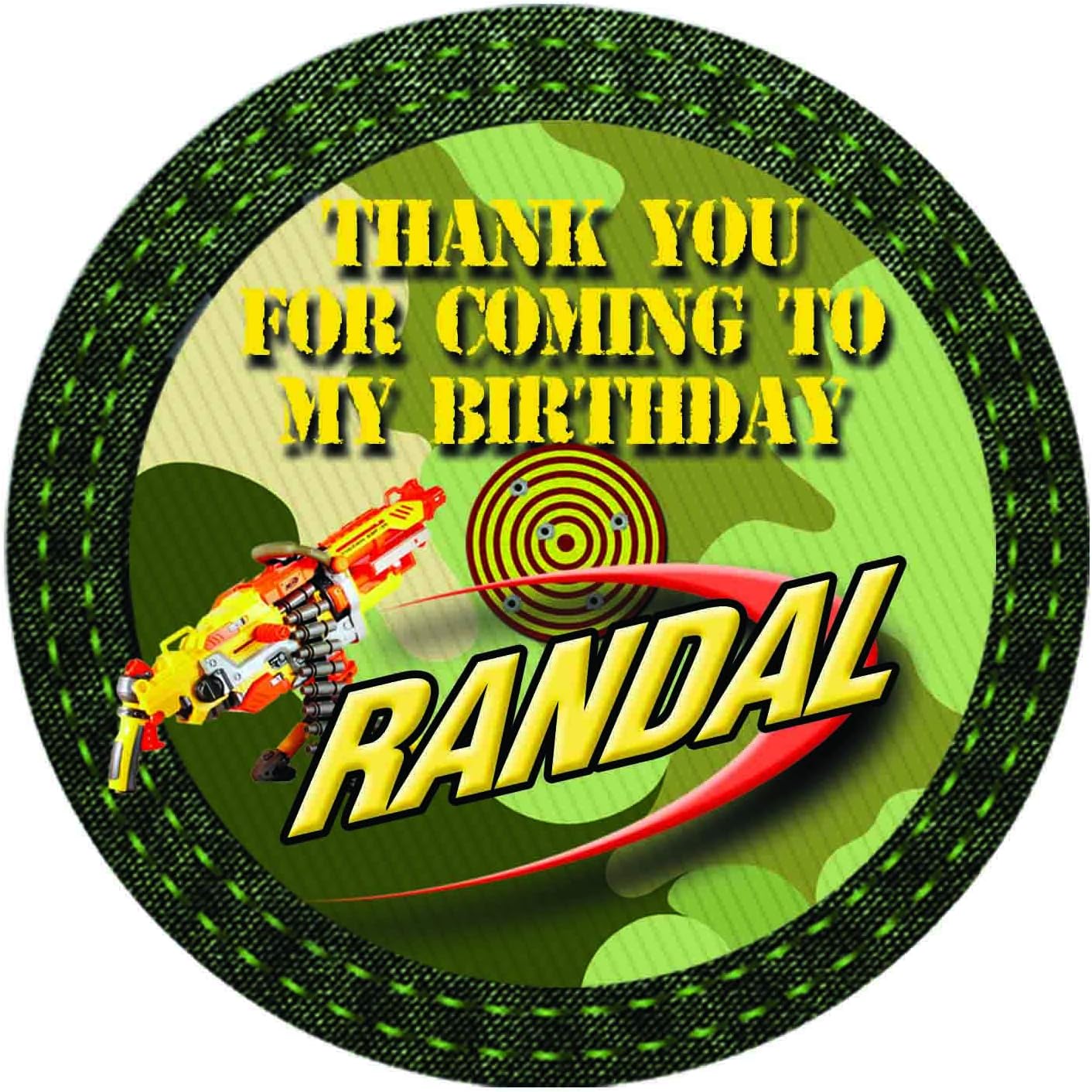 30 xThank You For Coming To My Party Personalised battle,army combact party 50mm 2" inch Party Stickers thank you labels