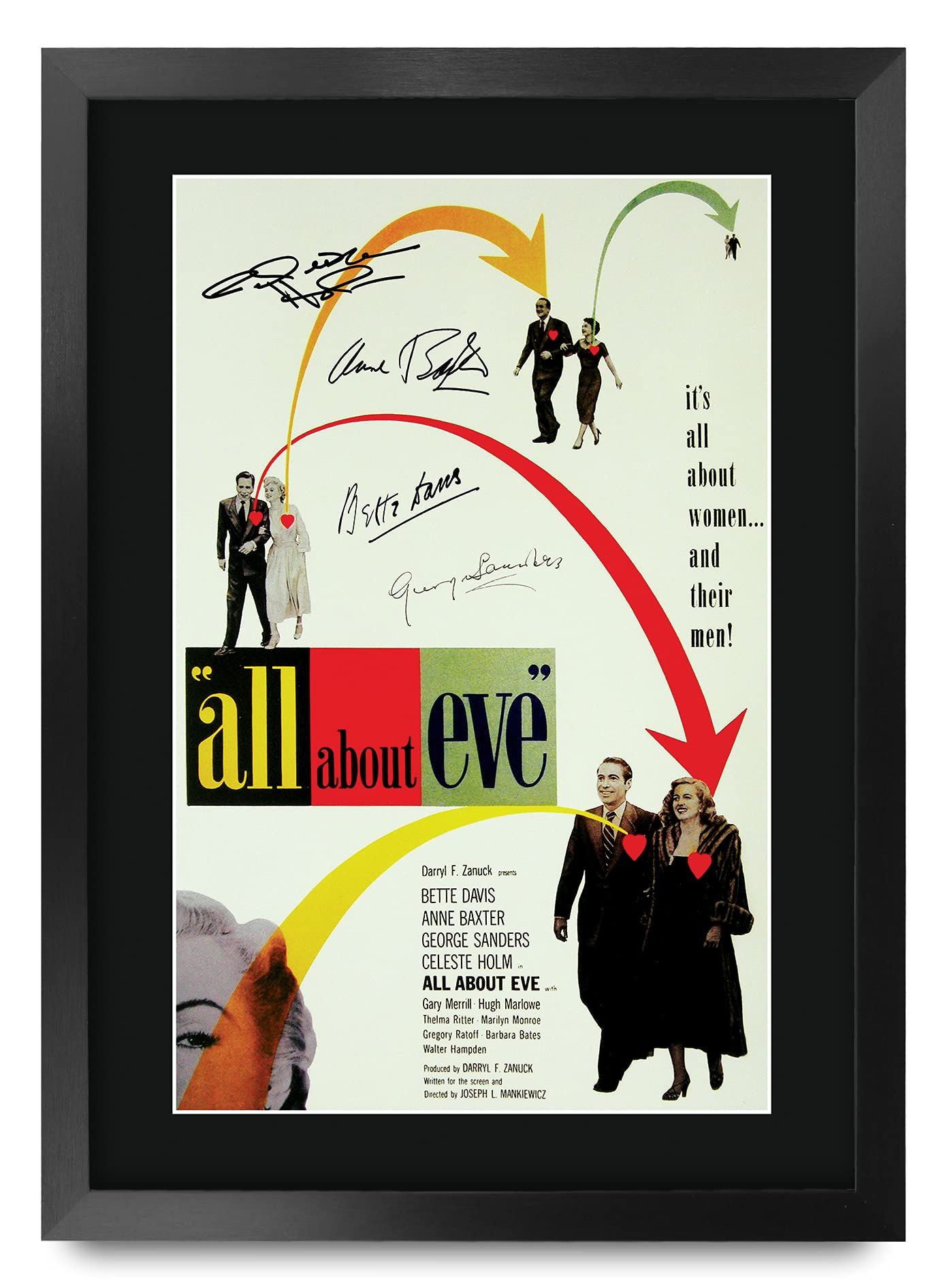 HWC Trading FR A3 All About Eve Bette Davis Gifts Printed Poster Signed Autograph Picture for Movie Memorabilia Fans - A3 Framed