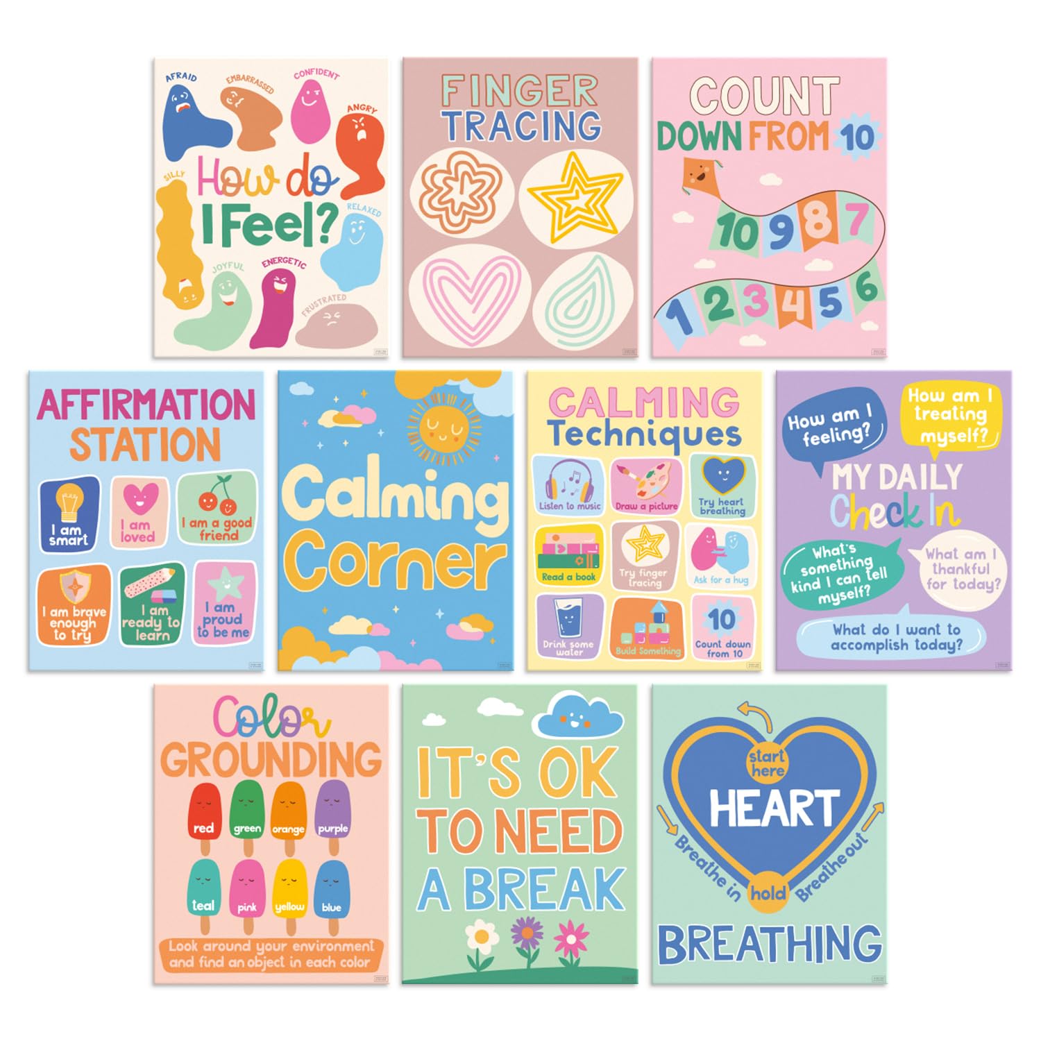 Mua S&O Set of 10 Calming Corner Classroom Feelings Poster - Calming ...