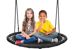 Sorbus Saucer Tree Swing -Kids Outdoor Disc Round Swing - 40" Heavy Duty 220lbs Seat- Easy Install Flying Saucer Web CircleSwing- Perfect for Gift,Playground, Birthday, Xmas, Indoor Outdoor TireSwing