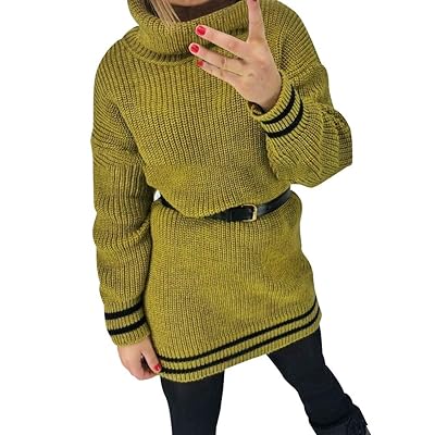 knee length dresses for ladies Women Cowl Neck Sweater/Pullover Sweater Dress/Asymmetrical Knit Sweater/Oversized Knit Top/Customized Tunic Dress/Plus Size Sweatshirt/Casual Jumper main image 0