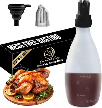 Gourmet Easy Silicone Basting Brush with Sauce Bottle Oil Dispenser Heat