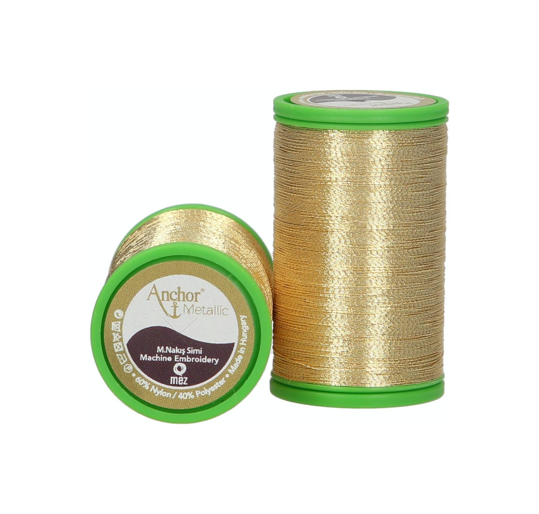 Anchor 4558000-09304 Machine Sewing Thread, 60% Nylon, 40% Metallised Polyester, 9304, Thickness 50, 100 m, 12 g