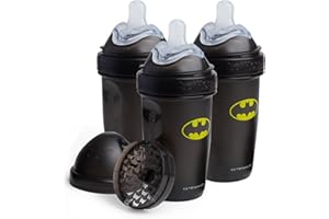 Batman DC Comics - Herobility Double Anti-Colic Baby Bottles – 8.5 fl oz/240ml – 3-Pack