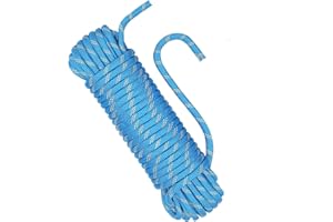 NorthPada 3/8 in (10mm) x 65 ft (20Meter) Rope Climbing Rope Marine Rope Anchor Rope Boat Rope Rappelling Rope Float Rope Tree Swing Rope Sail Rope Static Rope Blue