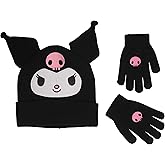 3D Beanie & Glove Set for Kids, Jacquad Knit with Embroidered Appliques