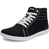 WHITIN Men's Wide Hi-top Minimalist Barefoot Sneakers | Zero Drop Sole | Cushioned Ankle Support
