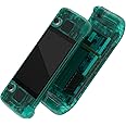eXtremeRate Clear Emerald Green Custom Faceplate Back Plate for Steam Deck LCD, Handheld Console Replacement Housing Case, DIY Full Set Shell with Buttons for Steam Deck Console - Console NOT Included