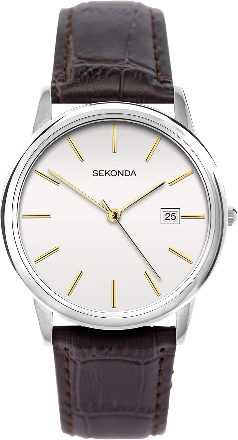 Sekonda Mens Analogue Classic Quartz Watch with Leather Strap 1717