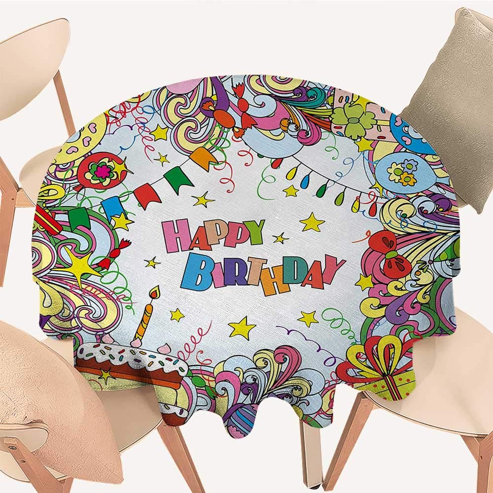 春大特価セール パーティー 星とプレゼント付きテーブル上の美味しいバースデーケーキ しわ防止 バースデー テーブルクロス Longbuyer おしゃぶり B07mk1ds56 カラー14 36 D 36 D92cm D デザートマルチカラー テーブルクロス Www Wwmp Org Za