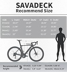 SAVADECK Carbon Fibre Road Bike, Hydraulic Oil Disc