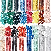 NBEADS 1120 Pcs 16 Colors 2 Hole Beads, 5.2x5.2mm Opaque Acrylic Spacer Seed Beads for Jewelry Design Necklace Bracelet Earring Making